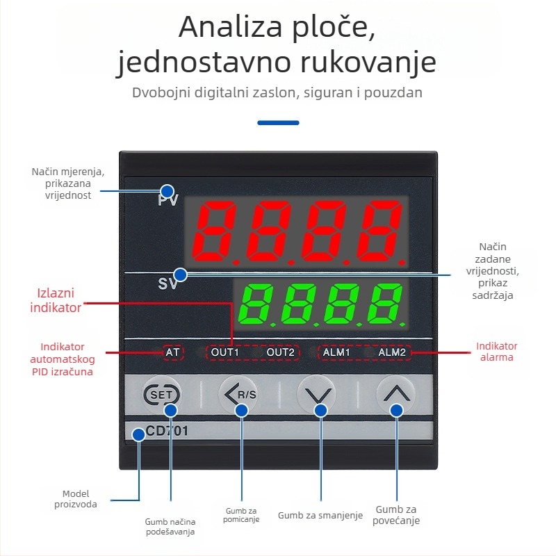 Inteligentni digitalni termostat s više ulaza, PID regulator temperature CD101402701, prilagodljivi regulator temperature