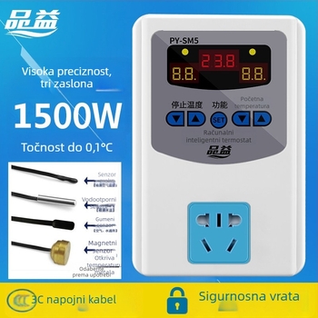 Pinyi 220V 2200W trodijelni termostat s LCD zaslonom i utičnicom