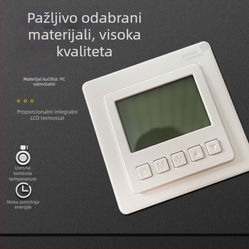 LCD termostat za kućno električno podno grijanje s vlaknima ugljika – visoko precizan inteligentan regulator temperature