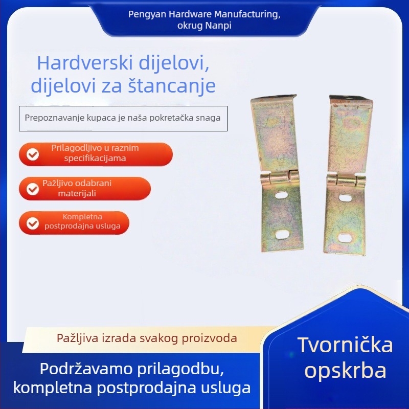 Ojačani 90° kutni spoj, L-oblik šarka za ormariće i garderobu, fiksni željezni nosač