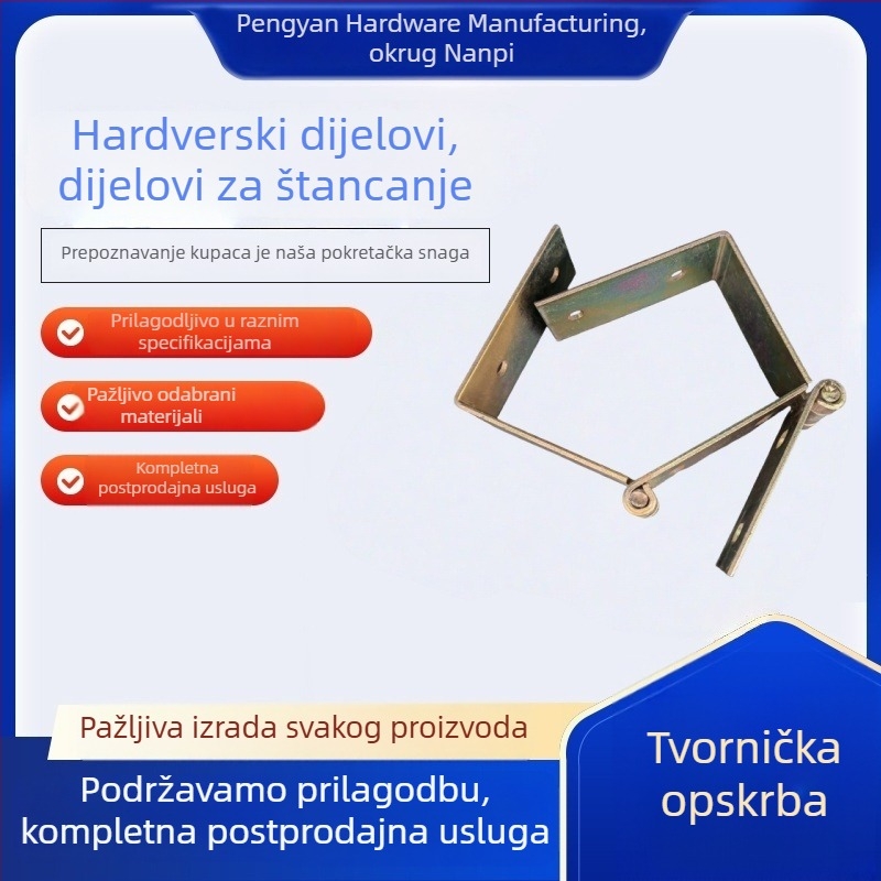 Ojačani 90° kutni spoj, L-oblik šarka za ormariće i garderobu, fiksni željezni nosač