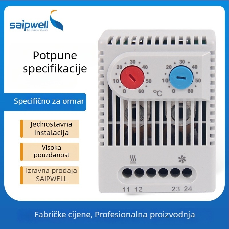 Automatski regulator temperature za električni ormarić, termostat za DIN-rail, regulacija temperature i vlage u razvodnoj kutiji, podesiva temperatura