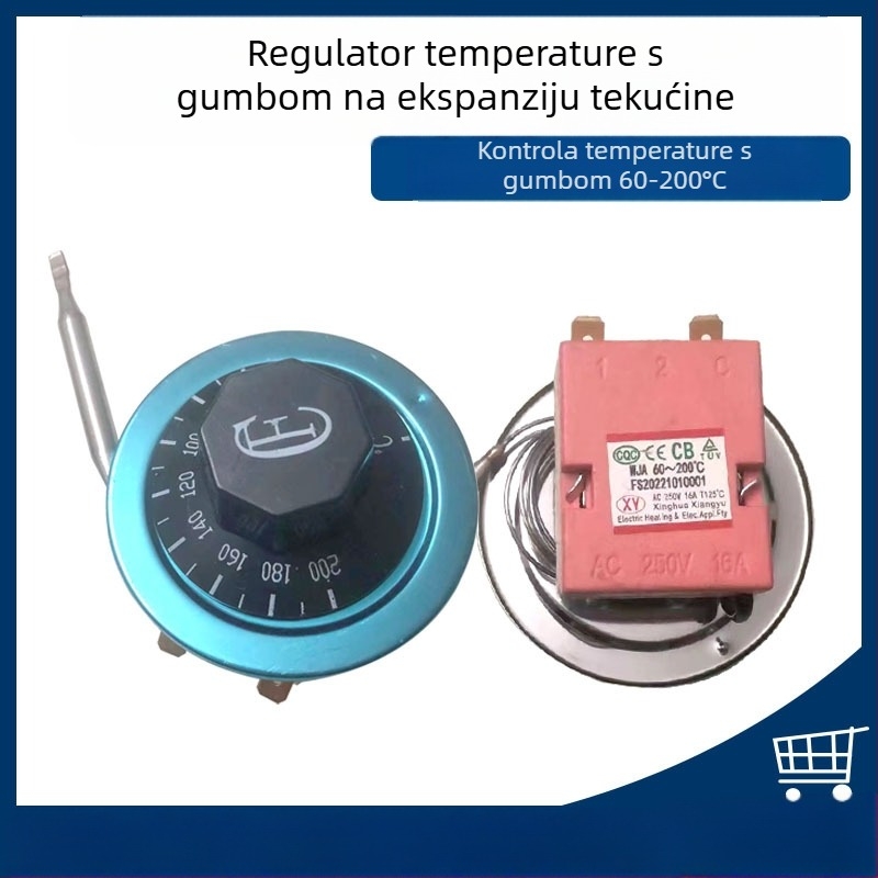 CF regulator temperature kotla, tip tekućinske ekspanzije, 2-pinski termostat s gumbom, model WJA60-200