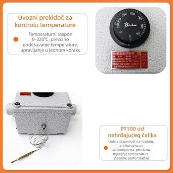 Premium regulator temperature za električno grijanje, s zaštitom od eksplozija i otpornošću na plamen, lijevana aluminijska legura, tip s gumbom BJW 220V/380V