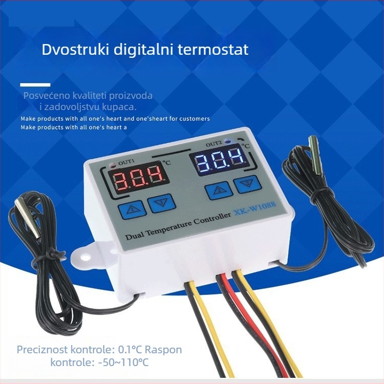 XK-1088 Dvokanalni digitalni termostat za grijanje i hlađenje, izravni izlaz KT99