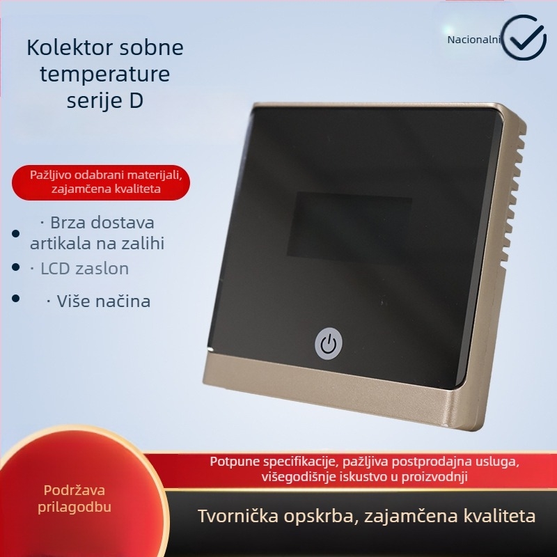 Termostatski regulator s LCD zaslonom za električno grijanje — univerzalni upravljač vodeno podno grijanje, serija D, senzor temperature u prostoriji