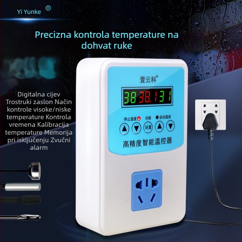 Inteligentni digitalni termostat s prikazom za cirkulacijske pumpe za uzgajanje gmizavaca, visoka preciznost, snažan regulator s podesivom temperaturom