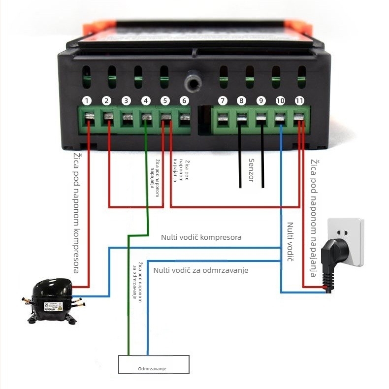 STC-8080A+ temperaturni regulator za hladnjak i zamrzivač s digitalnim zaslonom, potpuno automatska regulacija temperature