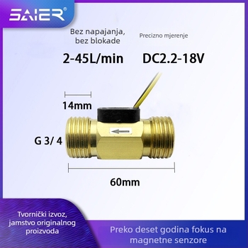 SAIER Mjerenje protoka za gradsko vodosnabdijevanje s prekidačem protoka pumpe i elektro-mehaničkim senzorom razine, 2–45 L/min
