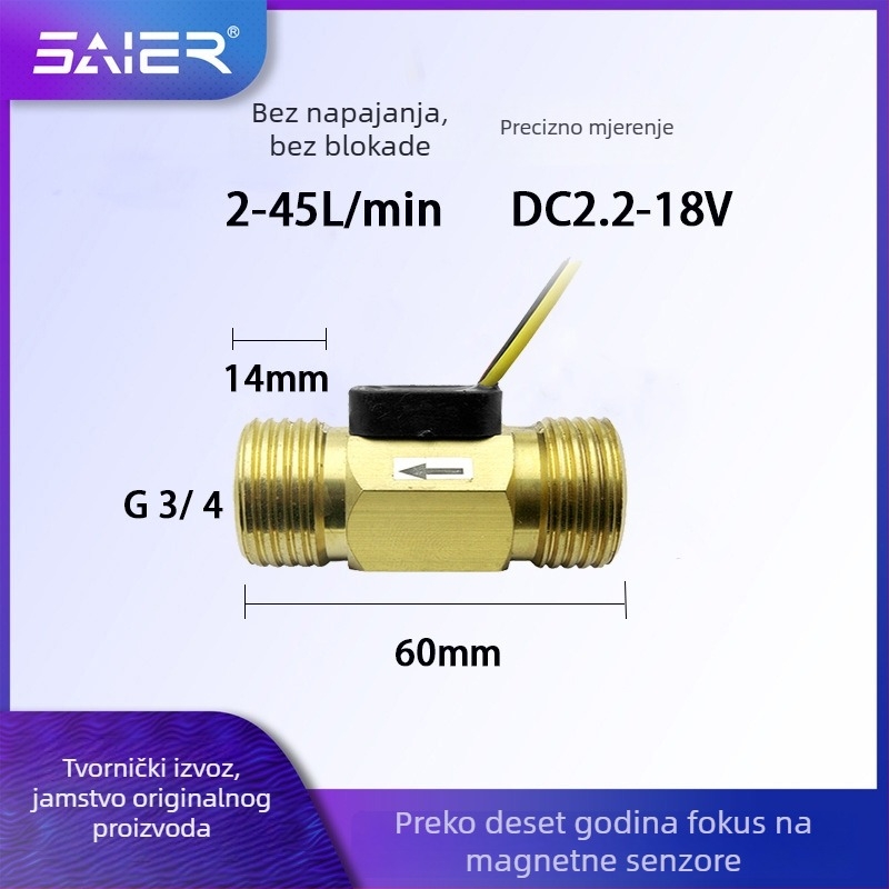 SAIER Mjerenje protoka za gradsko vodosnabdijevanje s prekidačem protoka pumpe i elektro-mehaničkim senzorom razine, 2–45 L/min