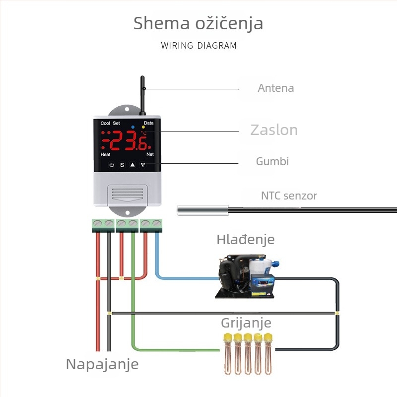 Pametni WiFi termostat za akvarij DTC-1201 – podesivo grijanje i hlađenje, daljinsko upravljanje