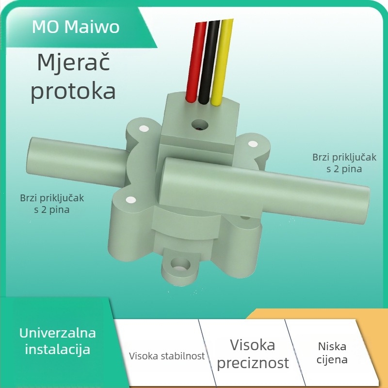Maivor Hall mjerač protoka s dvopunktnim brzom priključkom, 1/4 mali protok, potpuno proziran senzor, visoka preciznost mjerenja