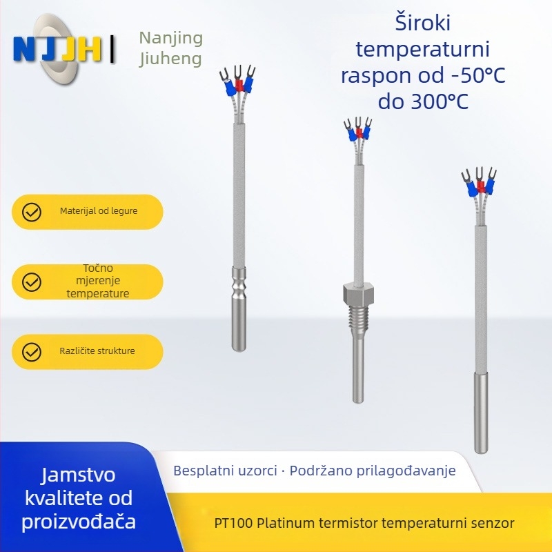 Pt100 senzor temperature visoke preciznosti za industrijski RTD, temperaturna sonda s teflonskim kućištem, vodootporna i otporna na visoke temperature
