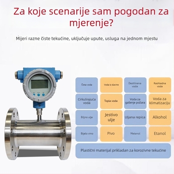 Tekući turbinski mjerač protoka, 4-20 mA, cijev, čista voda i hidrauličko ulje, RS-485 senzor protoka