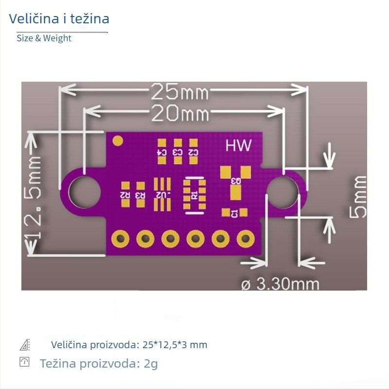 VL53L0X ToF laserski senzor udaljenosti modul s serijskim i PWM izlazom