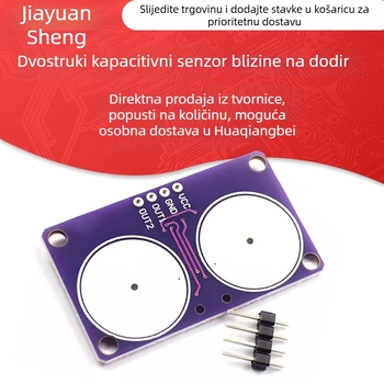 Dvokanalni modul dodirnog prekidača s kapacitativnim senzorom blizine i pločom za tipkovnicu