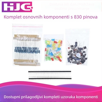 Nova osnovna kutija elektroničkih komponenti za početnike s LED zvučnikom, kondenzatorom i otporom