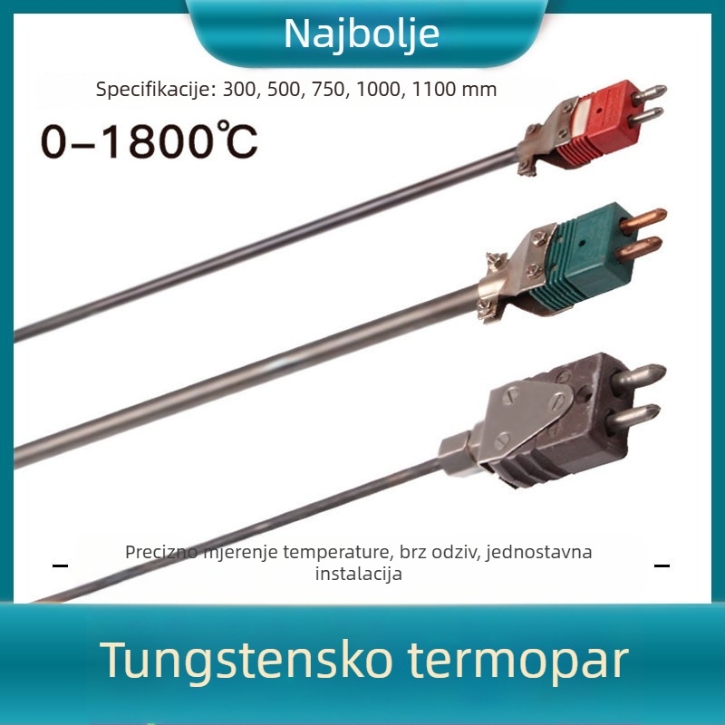 Visokotemperaturna volfram-renijeva termopara do 2300°C, s molibdenskim, volframovim, tantalovim i korundnim cijevima — senzor temperature vakuumske peći