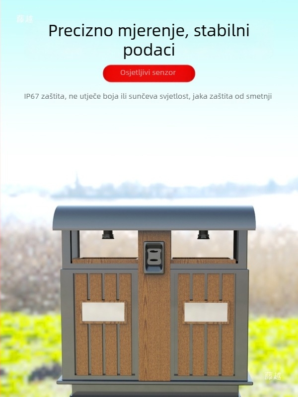 Ultrazvučni modul mjerenja udaljenosti za nadzor prepunih kontejnera za otpad po sortiranju i alarm; radar razine materijala.