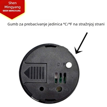 Okrugli ugrađeni digitalni mjerač temperature i vlage za ormariće za cigare i vino, akrilna kutija za kućne ljubimce i reptile.