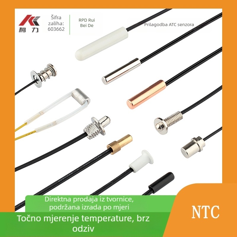 NTC termistorski senzor za temperaturu – različite specifikacije, OEM podrška
