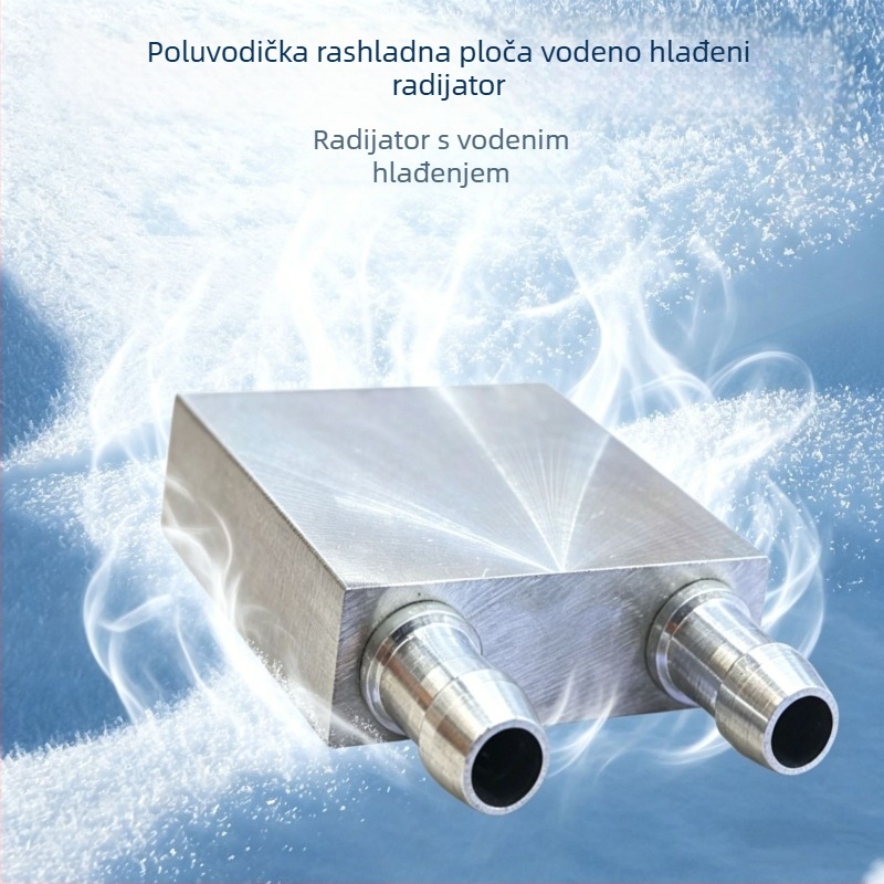 Čisto aluminijska vodno hlađenje glava za ploču za hlađenje 40×40 mm, vodni izmjenjivač topline, tekuća ploča za hlađenje, cijev tipa M