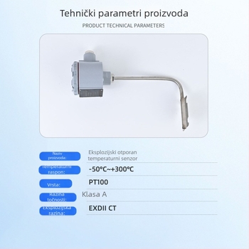 Senzor temperature otporan na eksplozije za industrijske cjevovode, SMD ugradnja, mjerenje temperatura vode u cijevima, senzor grijanja protiv smrzavanja