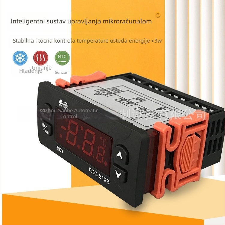 ETC-512B regulator temperature za zamrzivač, 220V, inteligentni digitalni zaslon, zaštita od kašnjenja kompresora, termostat za regulaciju temperature