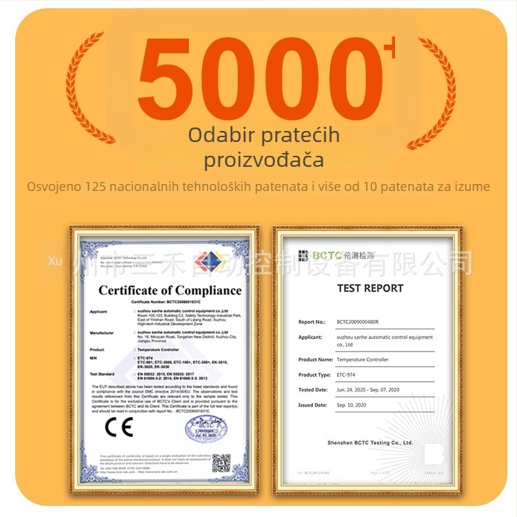 ETC-512B regulator temperature za zamrzivač, 220V, inteligentni digitalni zaslon, zaštita od kašnjenja kompresora, termostat za regulaciju temperature