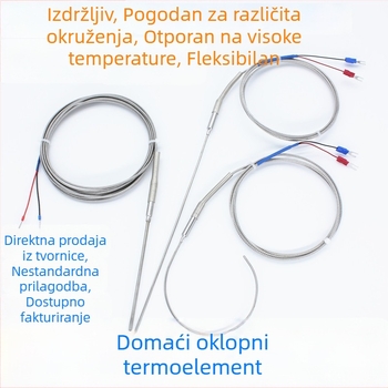 Oklopni termopar tipa K sonda – senzor temperature, otporan na visoke temperature, visoka preciznost