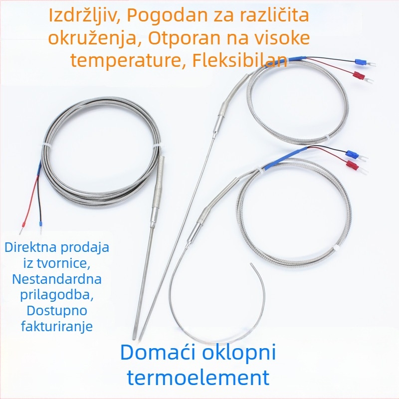 Oklopni termopar tipa K sonda – senzor temperature, otporan na visoke temperature, visoka preciznost