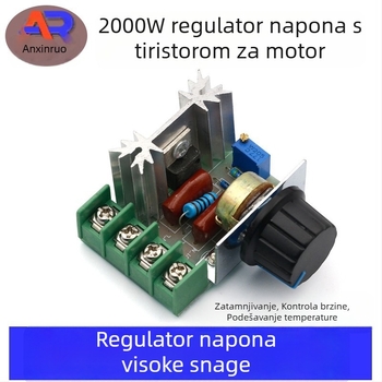 2000W SCR regulator za motor, 220V, visokoučinkovit elektronički regulator za reguliranje brzine, zatamnjenje i temperaturu