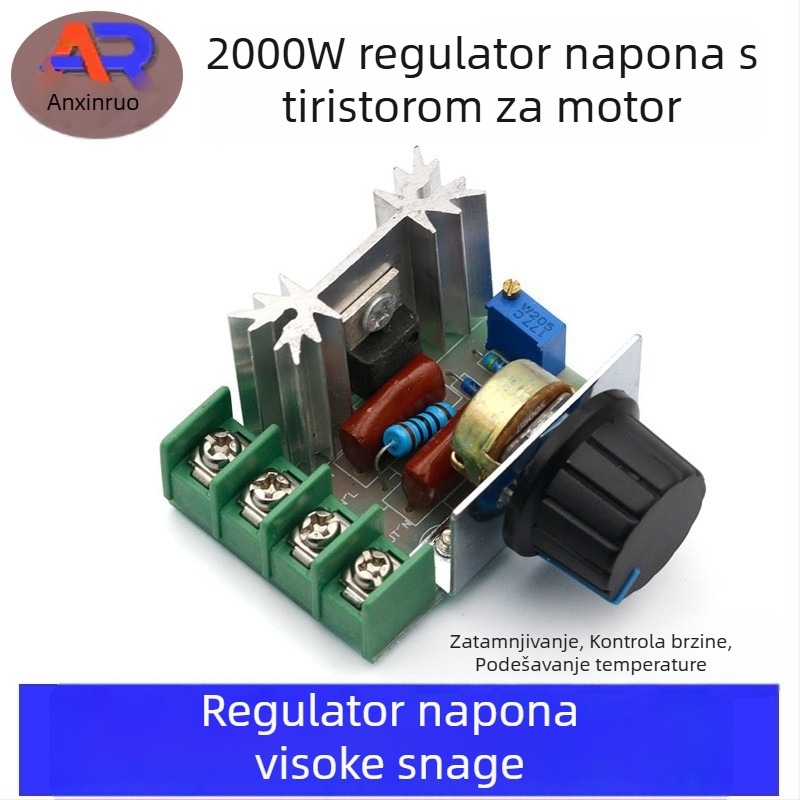 2000W SCR regulator za motor, 220V, visokoučinkovit elektronički regulator za reguliranje brzine, zatamnjenje i temperaturu