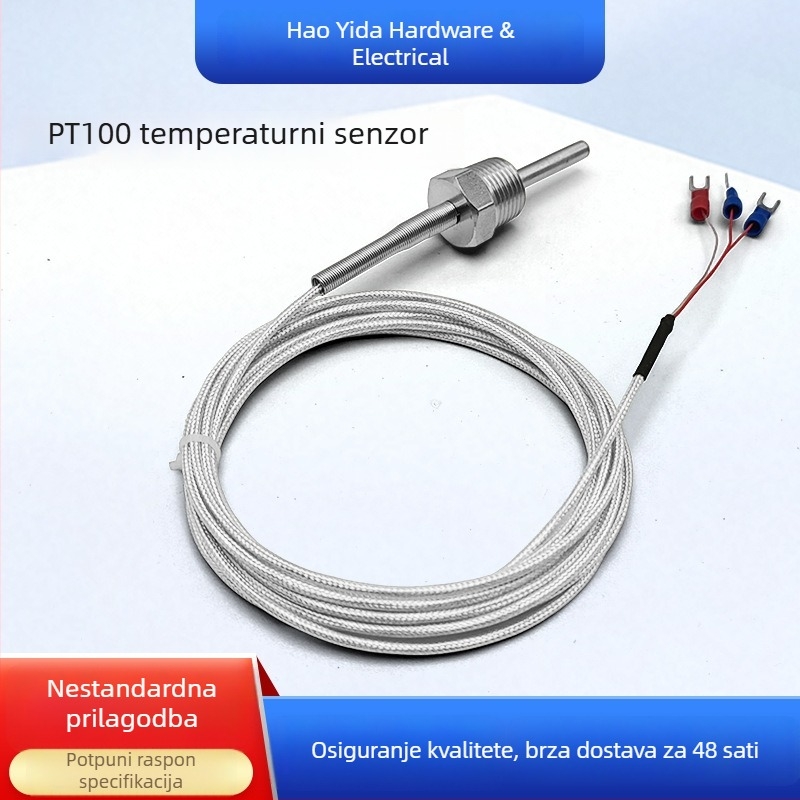 Vijčasti vodootporni Pt100 senzor temperature, RTD sonda, glava senzora za termo­pare tipa K i tipa E