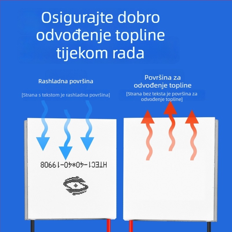 HTEC poluvodički čip za hlađenje s visokim temperaturnim razlikama (40×40) za automobilni frižider, mehanizam dehidracije, tiho hlađenje