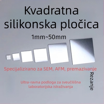 Kvadratni monokristalni silicijev wafer visoke čistoće za znanstvena istraživanja, poliranje, AFM premazima, SEM i optičke primjene