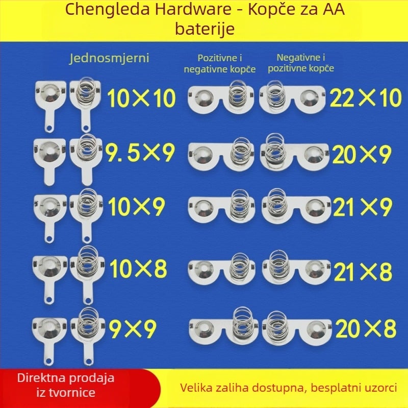 Kontakti za baterije No.5 i No.7 – metalni dijelovi presovanog metala