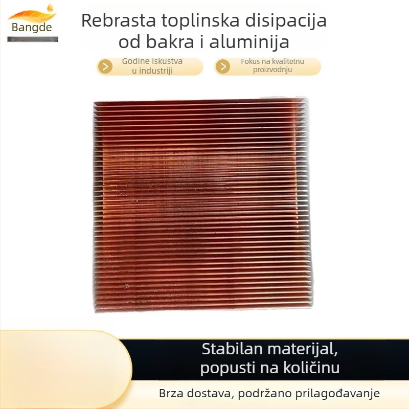 Bakreno-aluminijski radijator s oštrim zubima za vodeno hlađenje