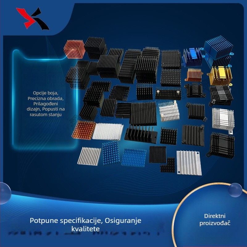 Visokou učinkovit aluminijski hladnjak za IC čipove, rutere, grafičke kartice i CPU – 6063-T5 legura, učinkovito odvode toplinu