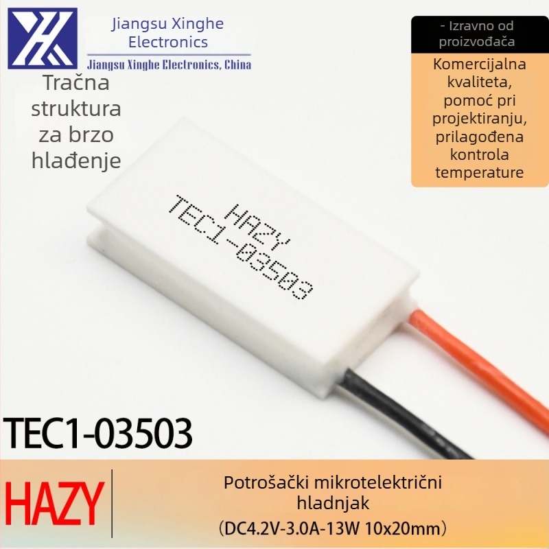 Hazy Galaxy Tec1-03503 termoelektrični čip za hlađenje s dugim trakama, niska potrošnja, 4,2 V, hlađenje 10×20 mm