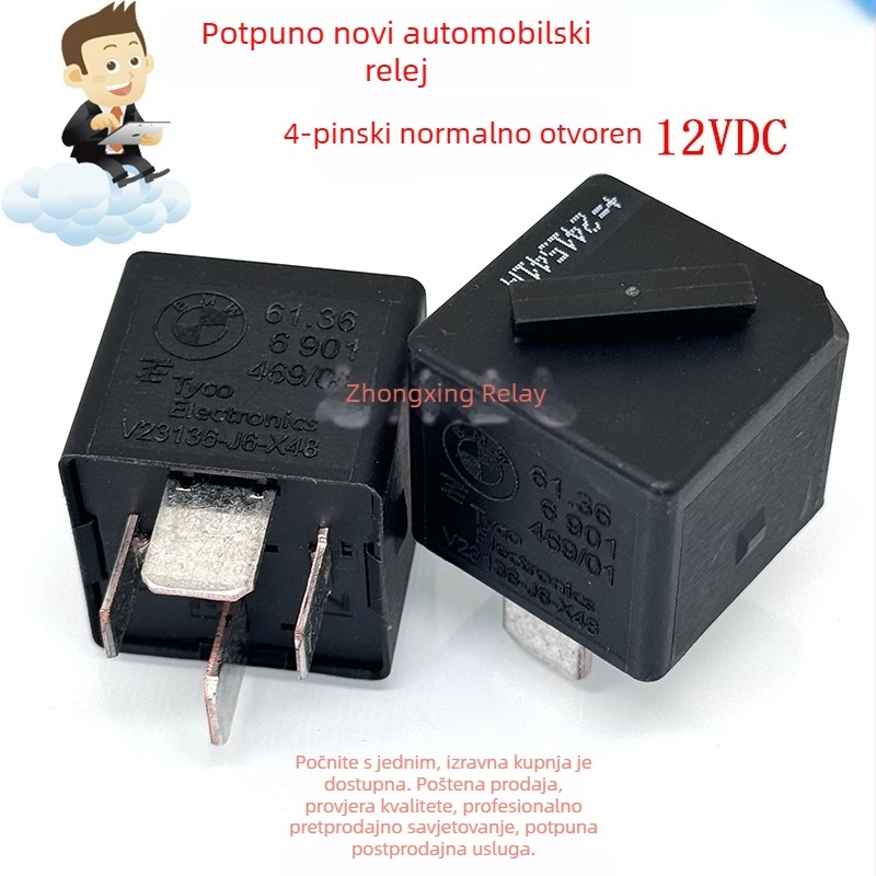 Automobilski relej V23136-J6-X48, 4-pin, 61.36 6 901, 12V DC, Normalno otvoreno