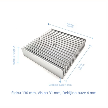 Aluminijski profil hladnjaka za elektroničke uređaje, prilagodljive dimenzije