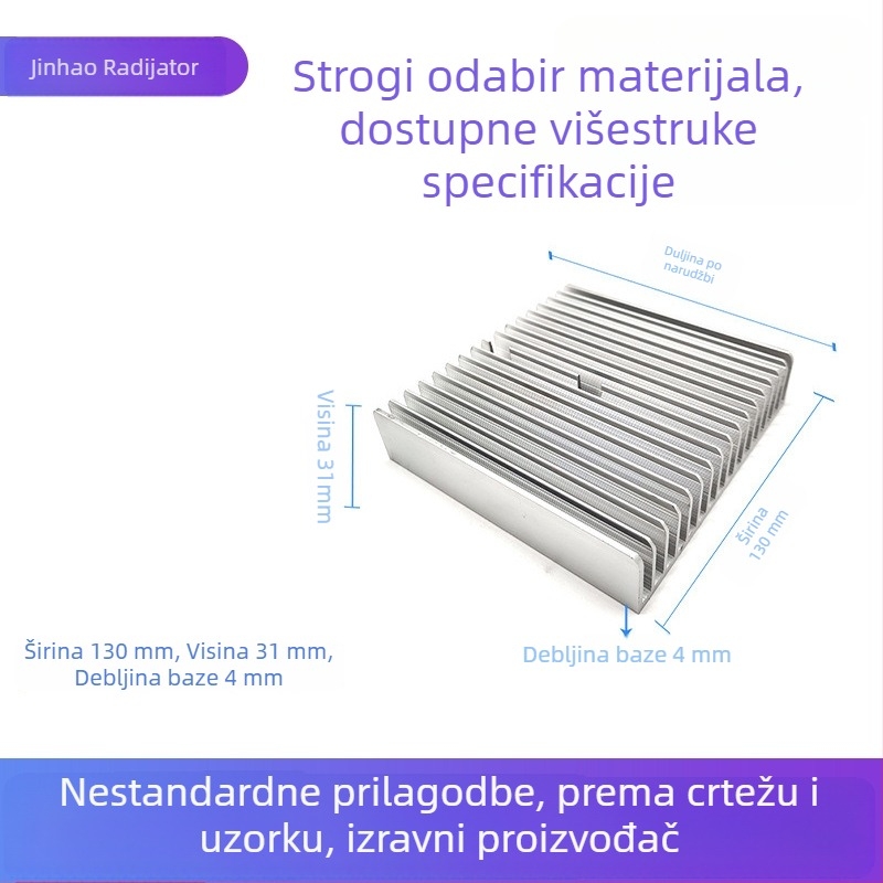 Aluminijski profil hladnjaka za elektroničke uređaje, prilagodljive dimenzije