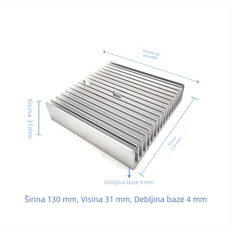 Aluminijski profil hladnjaka za elektroničke uređaje, prilagodljive dimenzije