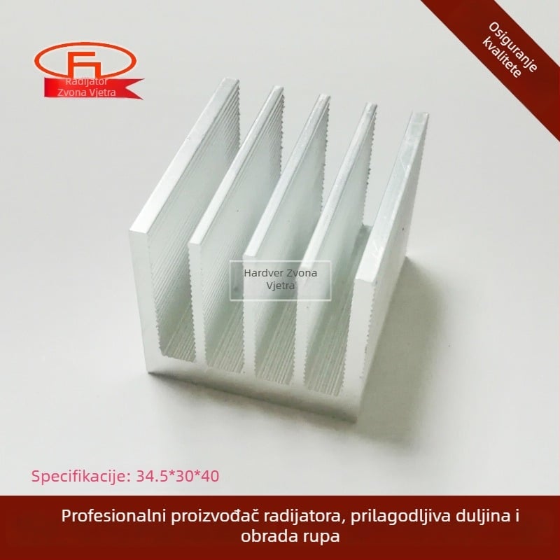 Elektronički aluminijski hladnjak, dimenzija 35 × 30 × 100 mm, za PCB i snažne tranzistore, aluminijski profil