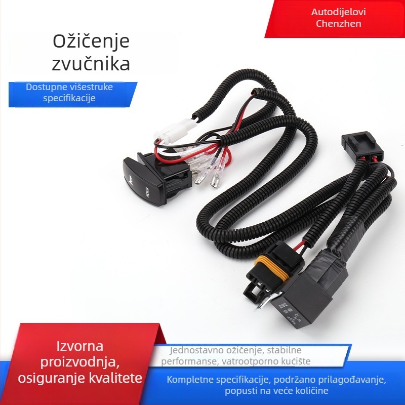 Kabelski komplet za auto klaxon sa releom, 12V DC