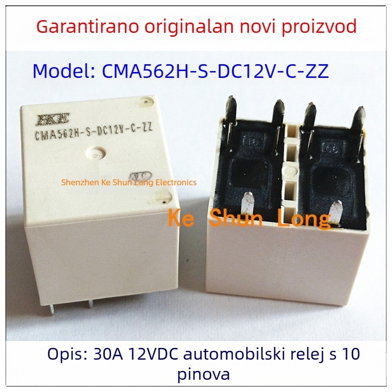 CMA562H-S-DC12V-C automobilski rele, 12VDC, 30A, 10-pinski, HKE Huigang, novo, original