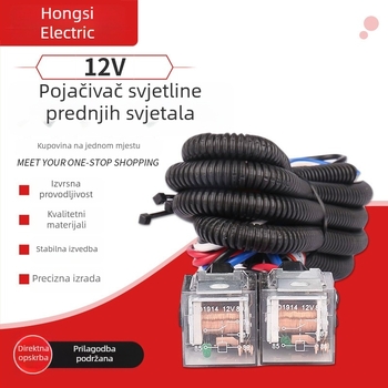 12V H4 automobilski pojačivač svjetla, kabelski komplet za dva svjetla s relejem