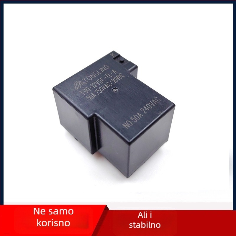 T90 relej, normalno otvoren kontakt, 50A, 4-pin, 12V zavojnica, za stanice za punjenje automobila, visok protok struje