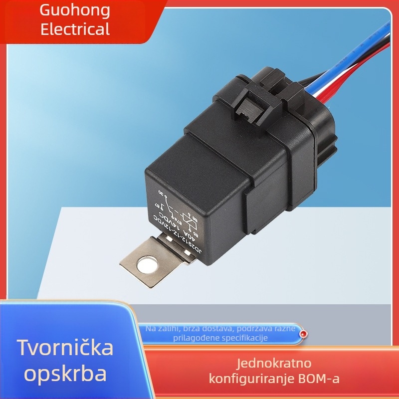 Vodootporno integrirano auto relej 40A, utičnica releja s kabelima, konektor za automobilnu sirenu, 12V